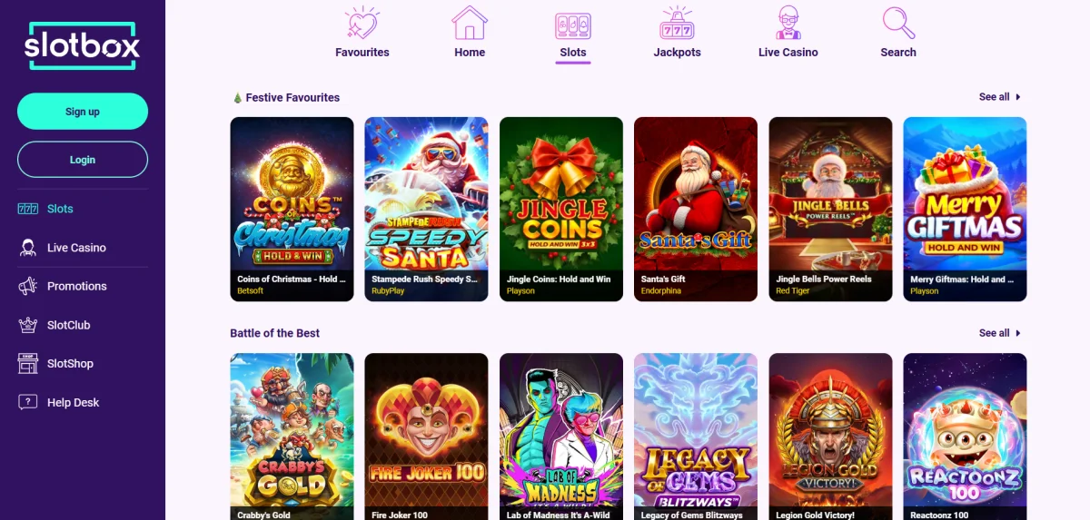 slotbox online casino games